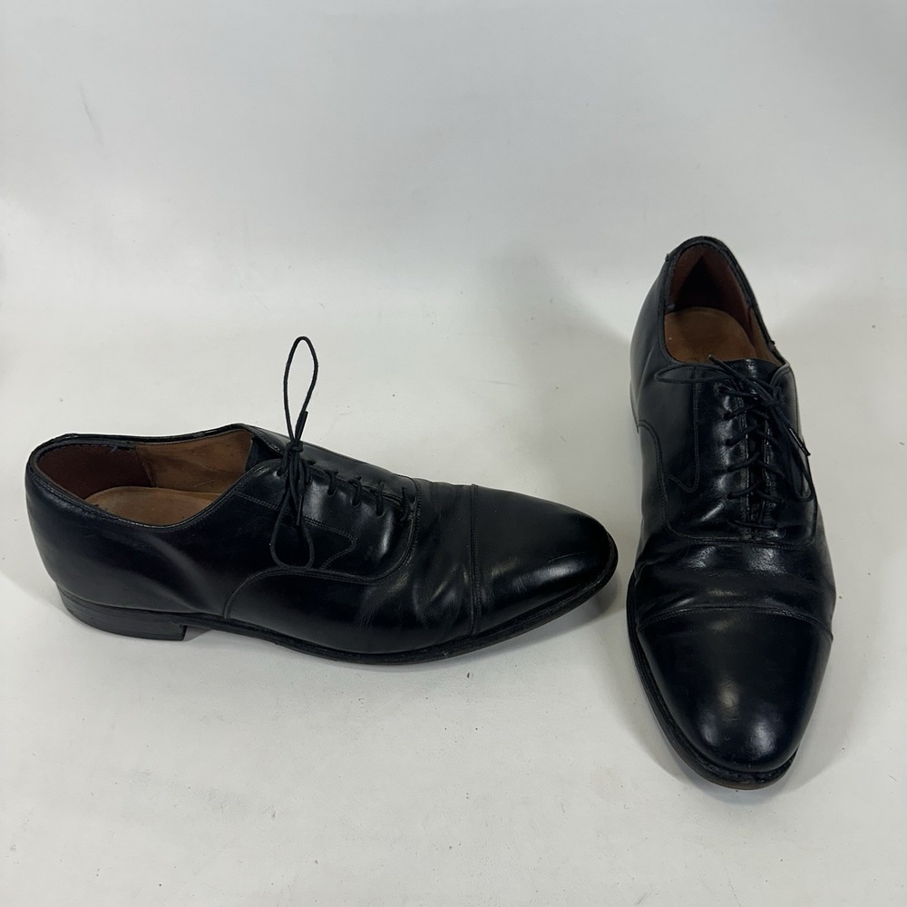 Johnston & Murphy Optima Oxford Cap Toe‎ Black Leather Dress Shoes 11.5 C/A